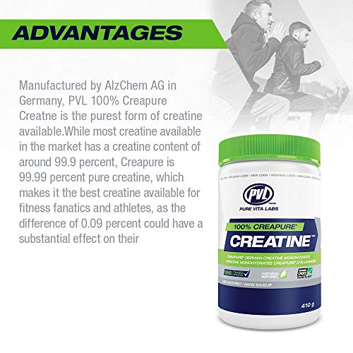 PVL Essentials 100% Pure Pharmaceutical Grade Creapure Creatine, 410 g