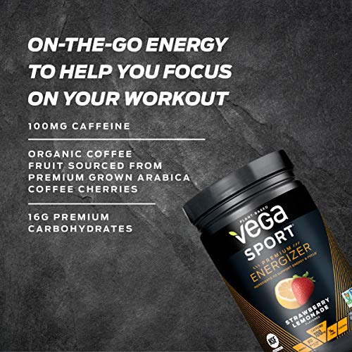 Vega Sport Energizer, Acai Berry, Pre Workout Powder for Women and Men, Supports Energy and Focus, Electrolytes, Vegan, Keto, Gluten Free, Dairy Free, Non GMO (12 Count Packets)