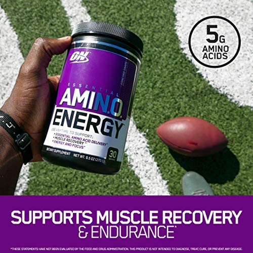 Optimum Nutrition Amino Energy - Pre Workout with Green Tea, BCAA, Amino Acids, Keto Friendly, Green Coffee Extract, Energy Powder - Blue Raspberry, 65 Servings