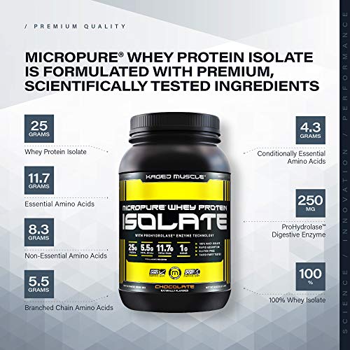 Whey Protein Powder, Kaged Muscle 100% Whey Protein Isolate Powder for Post Workout Recovery & Muscle-Building, Whey Isolate Protein Powder, Amazing Taste, Made with Natural Flavors, S'Mores, 3lbs