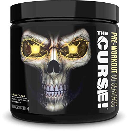 JNX Sports The Curse! Pre Workout Supplement - Intense Energy & Focus, Instant Strength Gains, Enhanced Blood Flow - Nitric Oxide Booster with Creatine & Caffeine - Men & Women | Pina Colada | 50 SRV