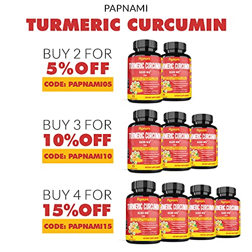 Turmeric Curcumin Extract Capsules 8100mg, 3 Months Supply & Ashwagandha, Triphala, Moringa, Boswellia, Ginger, Tulsi, Black Pepper| Joint Support, Anti Inflammatory| Improve Digestive, Immune System