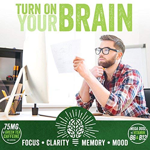 BrainJuice Brain Booster Shot, Decaffeinated Peach Mango | Liquid Drink Supplement for Improved Memory, Focus, Clarity & Mood, Gluten-Free, Non-GMO | 2.5 fl oz, 12 Count
