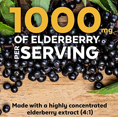 Viva Naturals Elderberry, Vitamin C, Zinc, Vitamin D3 5000 IU & Ginger - Antioxidant & Immune Support Supplement, 2 Month Supply (120 Capsules) - 5 in 1 Daily Immune Support for Adults