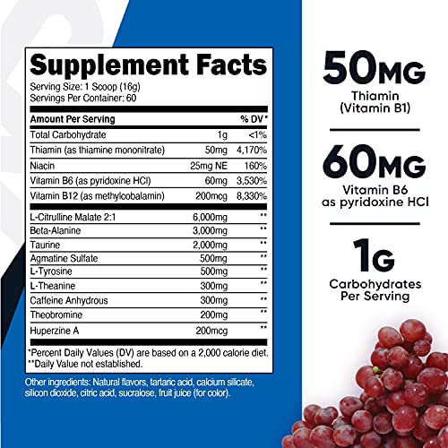 Nutricost Pre-Workout Complex Powder Grape (60 Serv)