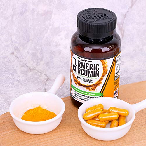 Turmeric Curcumin with BioPerine Black Pepper & 95% Curcuminoids, 1965mg, Maximum Absorption for Joint Support & Healthy Inflammatory Response, Non-GMO Turmeric Capsules, Made in USA - 90 Veg Caps