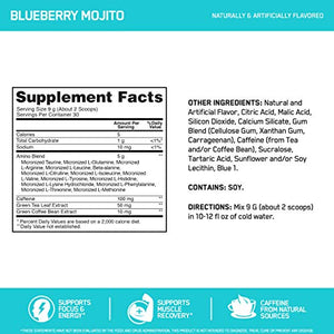 Optimum Nutrition Amino Energy - Pre Workout with Green Tea, BCAA, Amino Acids, Keto Friendly, Green Coffee Extract, Energy Powder - Blueberry Mojito, 30 Servings