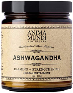 Anima Mundi Ashwagandha Powder - Organic Ashwagandha Root Powder Sourced from India - Commonly Known as Indian Ginseng Root Powder - Calming Herbal Supplement - Add to Tea, Coffee & More (4oz / 113g)