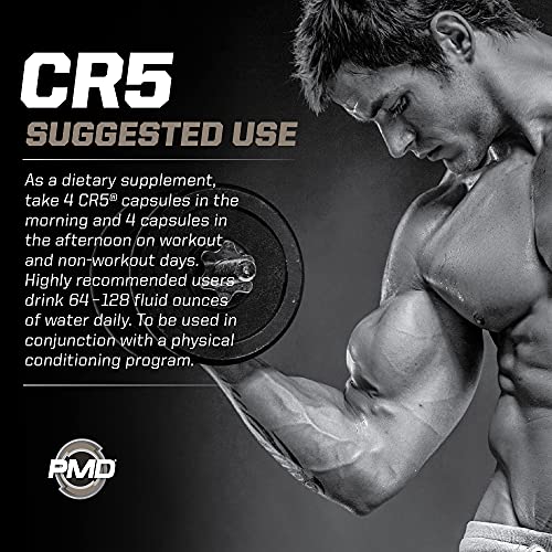 PMD Sports CR5 Professional Creatine Complex - Improved Recovery, Reduce Soreness, Lean Muscle Mass Gainer - Power 5 Creatine Blend for Strength, Endurance, and Recovery (240 Creatine Capsules)