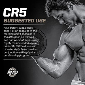 PMD Sports CR5 Professional Creatine Complex - Improved Recovery, Reduce Soreness, Lean Muscle Mass Gainer - Power 5 Creatine Blend for Strength, Endurance, and Recovery (240 Creatine Capsules)