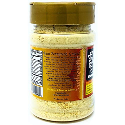 Rani Fenugreek (Methi) Seeds Ground Powder 3oz (85g) Trigonella foenum graecum | Gluten Friendly | Non-GMO (used in cooking & Ayurvedic spice) 