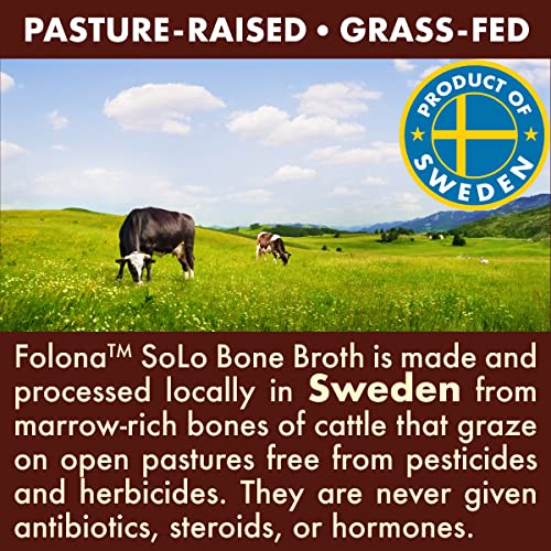 Solo Bone Broth Protein Powder, Low Sodium, Pure Hydrolyzed Collagen, For Healthy Skin, Nails, Hair, Joints & Digestion, Grass Fed, Non-GMO, Gluten Free, Paleo & Keto Friendly, 20g Protein Per Serving