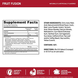 Optimum Nutrition Amino Energy - Pre Workout with Green Tea, BCAA, Amino Acids, Keto Friendly, Green Coffee Extract, Energy Powder - Fruit Fusion, 6 Count