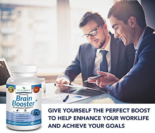 Advanced Brain Booster Supplements - 40 Ingredients Memory Focus & Clarity Vitamins Plus eBook - Boost Energy, Elevate Brain Function Nootropic Power Support with DMAE - 60 Brain Health Formula Pills