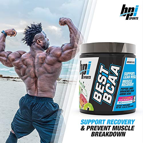 BPI Sports Best BCAA - BCAA Powder - Branched Chain Amino Acids - Muscle Recovery - Muscle Protein Synthesis - Lean Muscle - Improved Performance – Hydration – Sour Candy - 30 Servings - 10.58 oz.