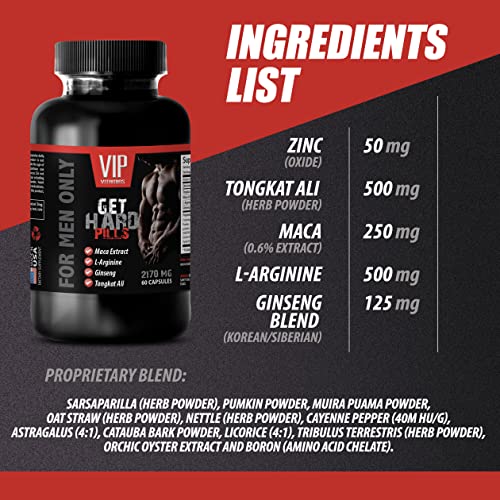 Steel libido for Men - GET Hard Pills - for Men ONLY - Tongkat ali and tribulus - 1 Bottle 60 Capsules