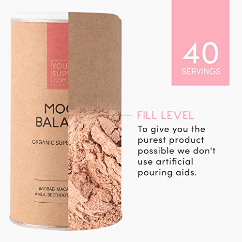 Your Super Moon Balance Superfood Powder - Natural Hormone Balance for Women, Menopause, PMS - Plant Based, Organic Baobab, Maca, Hibiscus, Beetroot, Shatavari Powder - 40 Servings