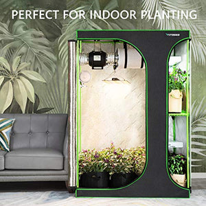 VIVOSUN 2-in-1 36”x24”x53” Mylar Reflective Grow Tent for Indoor Hydroponic Growing System