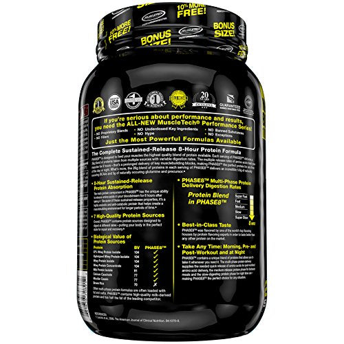 Whey Protein Powder | MuscleTech Phase8 Whey Protein | Sustained-Release 8-Hour Protein Shakes for Men & Women | 26g of Protein + 5.6g of BCAA | Muscle Builder | Chocolate, 2.2 lbs (24 Servings)