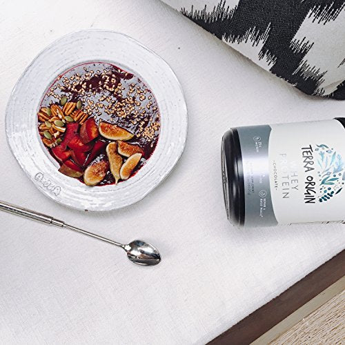 Terra Origin, 100% Grass-Fed, Whey Protein Powder, Cinnamon Bun Flavored, 15 Servings, Isolate and Concentrate Blend, Repair and Build Muscle, 24g Protein