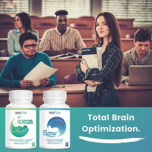 Brain Support Supplement - Enhance Memory, Brain Function, & Boost Concentration - Nootropics & Adaptogens - Lions Mane Bacopa Monnieri Citicoline Ginkgo Biloba - Axon by Nooflux…