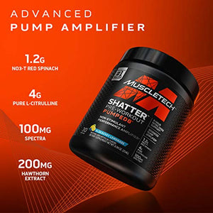 Stim Free Pre Workout | MuscleTech Shatter Pumped 8 | Non Stimulant Pre Workout for Men & Women | 8 Hour Nitric Oxide Booster | Stimulant Free Muscle Pump Amplifier | Blueberry Lemonade, 30 Servings