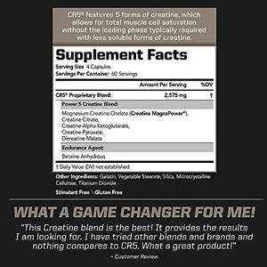 PMD Sports CR5 Professional Creatine Complex - Improved Recovery, Reduce Soreness, Lean Muscle Mass Gainer - Power 5 Creatine Blend for Strength, Endurance, and Recovery (240 Creatine Capsules)
