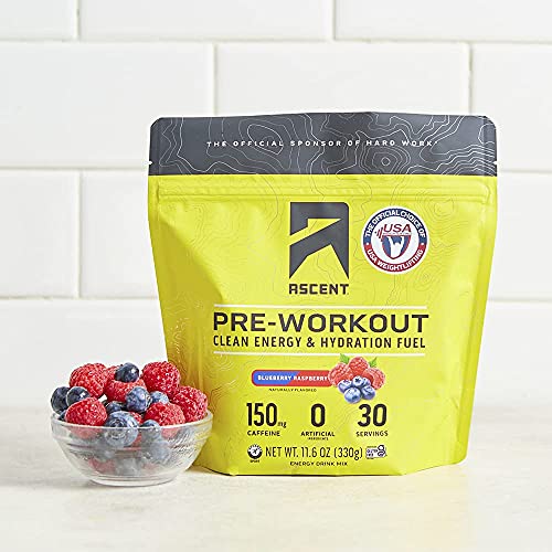 Ascent Pre Workout - Blueberry Raspberry - 30 Servings