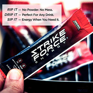 Strike Force Energy Drink Mix - Grape Flavor - Natural Tasting Caffeine Drink - Turn Any Drink into a Healthy Energy Drink - Zero Calories, Keto Friendly, Sugar Free, Pre Workout (10 Liquid Packs)