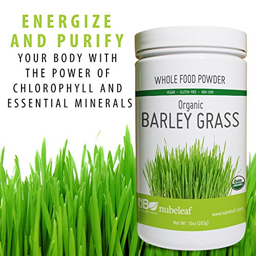Nubeleaf Barley Grass Powder - Non-GMO, Gluten-Free, Raw, Organic, Vegan Source of Essential Vitamins & Minerals, Antioxidants - Single-Ingredient Nutrient Rich Superfood for Cooking, Smoothies (10oz)