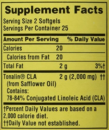 Spring Valley 50 Softgels 1000 MG Ea. Tonalin Cla