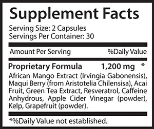 Fat Blocker - African Mango Lean 1200MG - Extra Strength Formula - African Mango Seed Extract - 1 Bottle (60 Capsules)