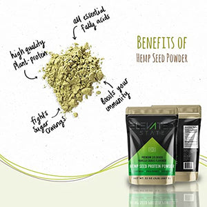 Elevated State Hemp Protein Powder - 32 Fl. Oz. Plant Based Fiber Protein Powder with Amino Acids and Antioxidants - Vanilla Cookie Flavor - Paleo, Keto, and Vegan-Friendly - Locally Sourced in USA