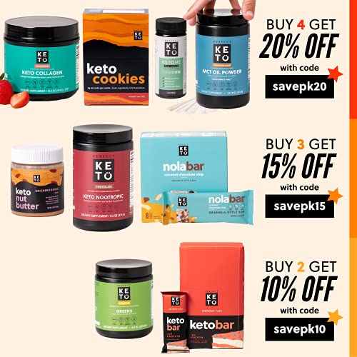 Perfect Keto Collagen Protein Powder with MCT Oil - Grassfed, GF, Multi Supplement, Best for Ketogenic Diets, Use as Keto Creamer, in Coffee and Shakes for Women & Men (Peanut Butter)