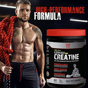 Natural Bodybuilding Supplements - German CREATINE CREAPURE Powder - PRE & Post Workout - German creatine monohydrate - 1 Can 300 Grams (60 Servings)