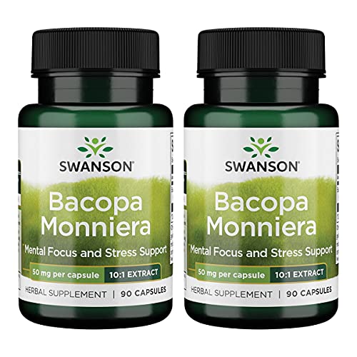 Swanson Bacopa Monniera 10:1 Extract 50 Milligrams 90 Capsules (2 Pack)
