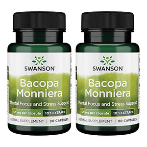 Swanson Bacopa Monniera 10:1 Extract 50 Milligrams 90 Capsules (2 Pack)