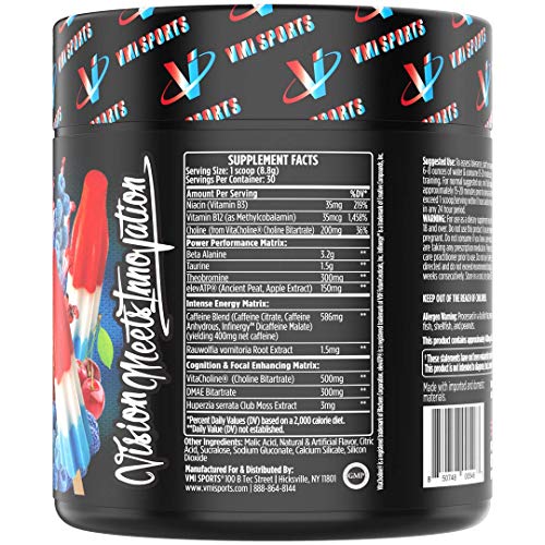 VMI Sports K-XR Pre-Workout Supplement for Intense Energy, Patriot Pop Bombsicle, Muscle Builder for Extreme Pumps, Enhanced Focus, Creatine Free, Endurance, Strength and Power Pre-Workout Powder