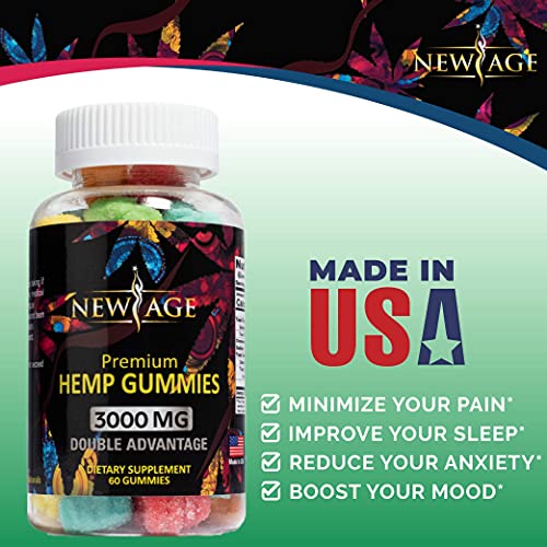 New Age Naturals Advanced Hemp Big Gummies 3000mg -120ct- 100% Natural Hemp Oil Infused Gummies