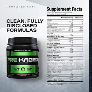 Pre Workout Powder; KAGED MUSCLE Preworkout for Men & Pre Workout Women, Delivers Intense Workout Energy, Focus & Pumps; One of the Highest Rated Pre-Workout Supplements, Pink Lemonade, Natural Flavor