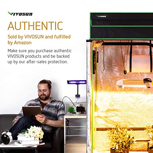 VIVOSUN 48"x48"x72" Indoor Grow Tent, Roof Cube Tent with Observation Window and Floor Tray for Plant Growing