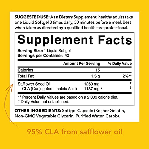 Sports Research CLA 1250, Max Potency, 1,250 mg, 90 Softgels
