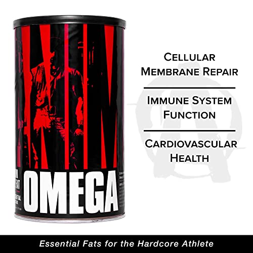 Animal Omega - Omega 3 6 Supplement - Fish Oil, Flaxseed Oil, Salmon Oil, Cod Liver, Herring, and more - 10 Sources of Omegas and EFAs - Full dose of EPA, DHA, CLA + Absorption Complex - 30 Day Pack