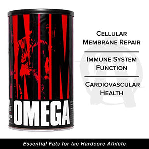 Animal Omega - Omega 3 6 Supplement - Fish Oil, Flaxseed Oil, Salmon Oil, Cod Liver, Herring, and more - 10 Sources of Omegas and EFAs - Full dose of EPA, DHA, CLA + Absorption Complex - 30 Day Pack