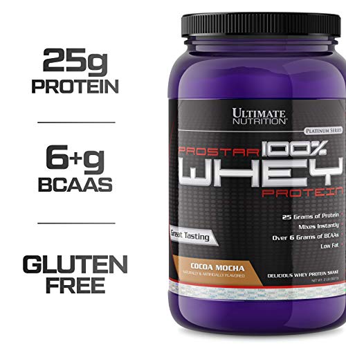 Ultimate Nutrition Prostar Whey Protein Powder Blend of Whey Concentrate Isolate and Peptides – Low Carb, Keto Friendly, 25 Grams of Protein - 30 Servings, Cocoa Mocha, 2 Pounds