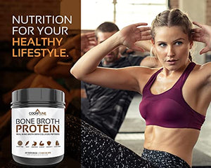 Bone Broth Protein Powder Chocolate - Grass Fed Collagen Peptides - Protein Powder Without Artificial Sweeteners - No Sugar, Paleo & Keto Friendly -Dairy Free, Gluten Free - 20g Protein, 20 Servings