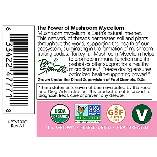 Host Defense, Turkey Tail Mushroom Powder, Supports Immune Health, Certified Organic Supplement