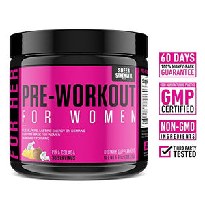 Pre Workout for Women with L Arginine (v2) - Energy, Stamina, Healthy Weight Loss | Non-GMO & Non-Habit-Forming | Nitric Oxide Booster Powder Supplement - Sheer Strength Labs, 30 Servings