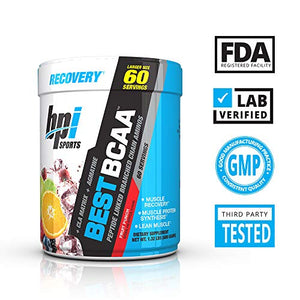 BPI Sports Best BCAA - BCAA Powder - Branched Chain Amino Acids - Muscle Recovery - Muscle Protein Synthesis - Lean Muscle - Improved Performance – Hydration – Fruit Punch - 60 Servings - 1.32 Pound