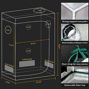 MARS HYDRO Grow Tent Kit Complete 2x4ft TSL 2000W LED Grow Light Dimmable Grow Tent Complete System, 24"x48"x70" Hydroponic Grow Tent 1680D Growing Tent Set Full Spectrum Grow Kit